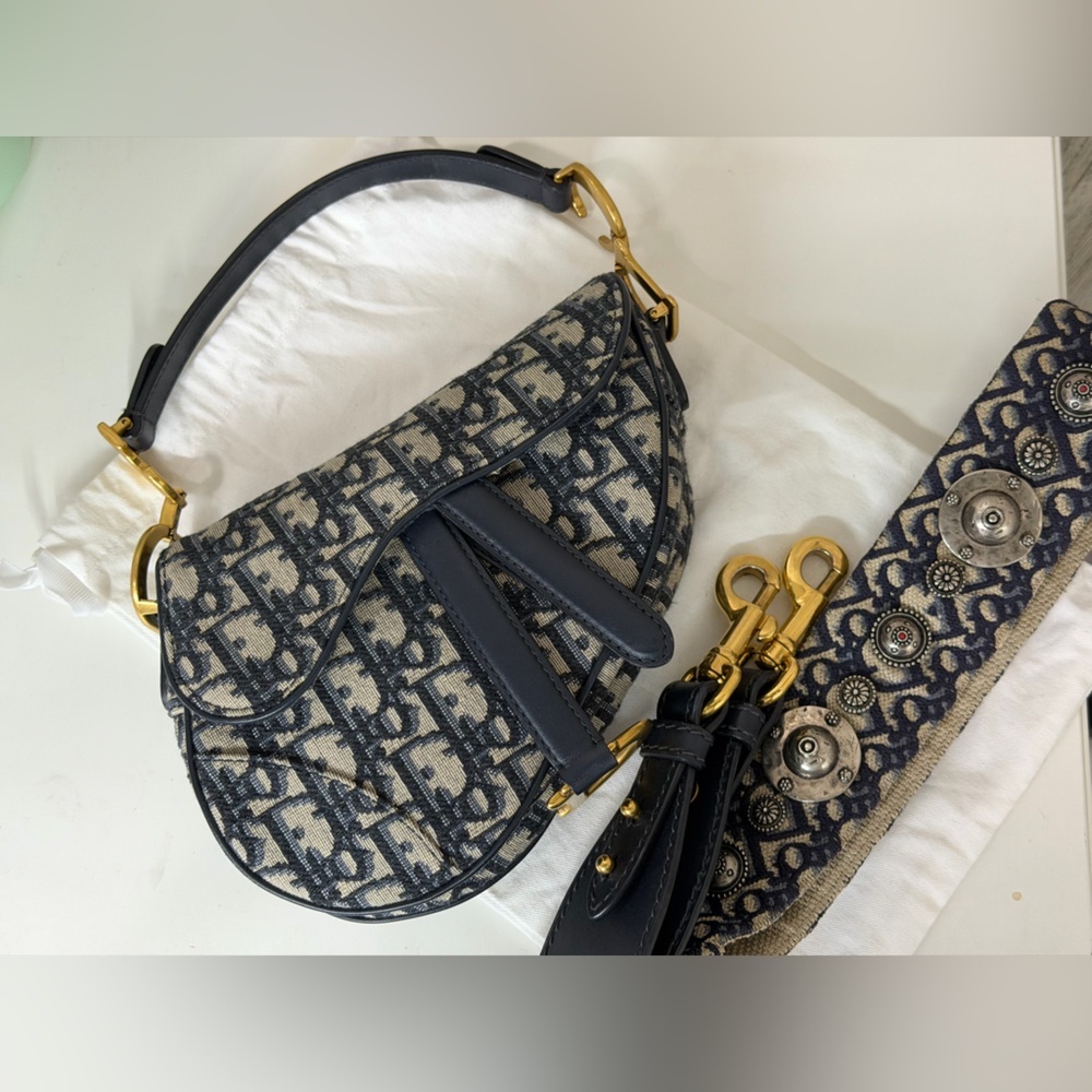 Dior Mini Oblique Saddle Bag with Guitar‎ Strap